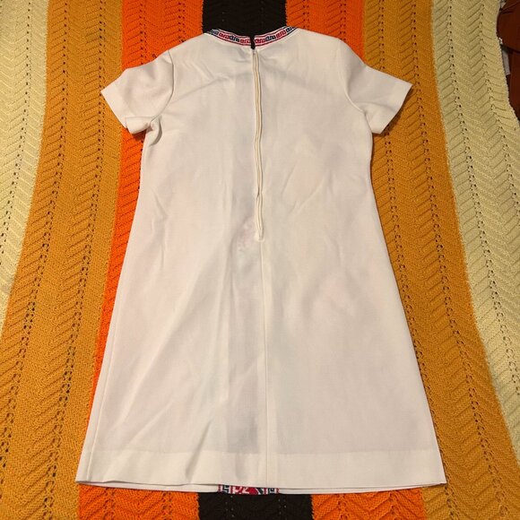 1960s MOD amy adams knits 60s mod embrodiered stripe hippie white dress! - Picture 15 of 16